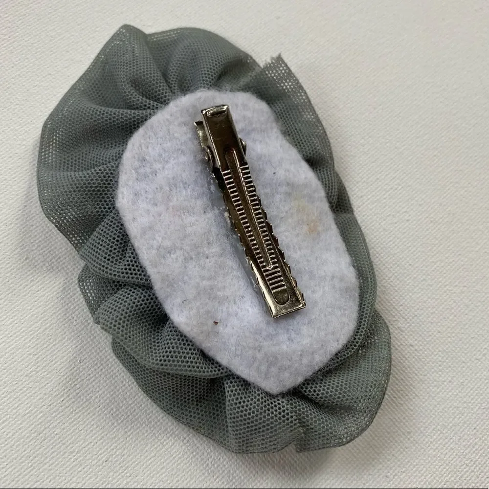 One of a Kind 1950’s Handmade Vintage Pleated Tiered Ruffle Crystal Hair Piece
